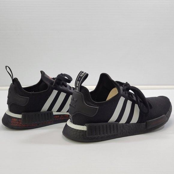 Adidas NMD R1 Originals - Red Japanese Side Print - Black White 2020 Men Size 10 - Picture 8 of 13